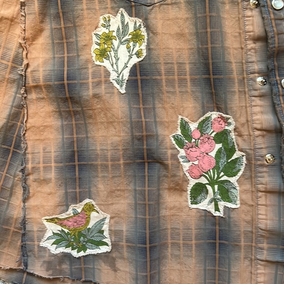 Upcycled free people plaid patched woodland fairy witch / faerie nymph skirt - Picture 7 of 12